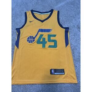 Utah Jazz Jersey Men’s Large Yellow Nike Donovan Mitchell #45 Swingman